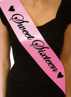 Sweet Sixteen 16th Sash   gift present birthday party   SB1002   Baby Pink Health & Personal Care