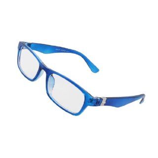 Lady Women Plastic Arms MC Lens Spectacles Plano Glasses Blue Health & Personal Care