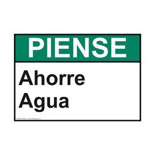 ANSI THINK Conserve Water Spanish Sign ATS 1915 Conserve  Business And Store Signs 