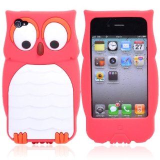 Stylish Owl Silicone Case Cover for iPhone 4S/iPhone 4(Pink)) 