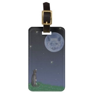 Cat In The Moon Tags For Bags