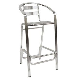 Contemporary Indoor/Outdoor Aluminum Bar Stools w Arms   Step Stools