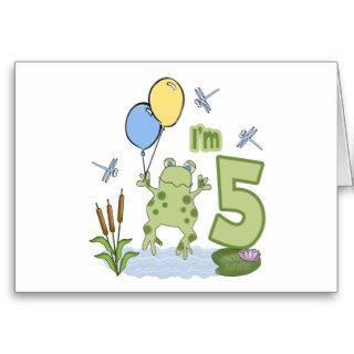 Froggy 5th Birthday Invitations Greeting Cards