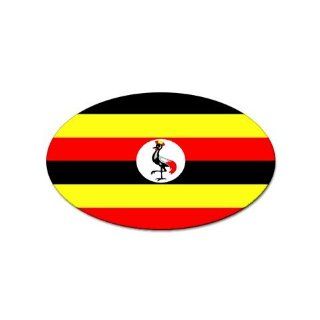 Uganda Flag Oval Magnet  Magnetic Tape 