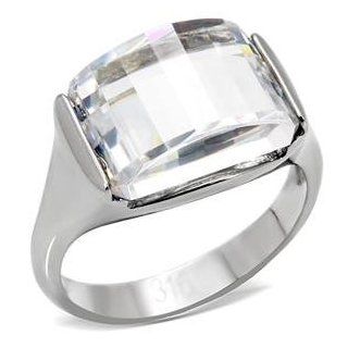 Stainless Steel Big Bold CZ Ring Jewelry