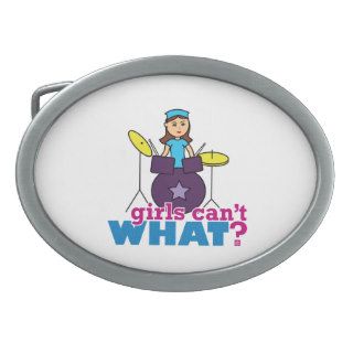 Girls Can't WHAT? ColorizeME Custom Design Oval Belt Buckles