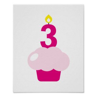 Cute Cupcake with Birthday Candle Print
