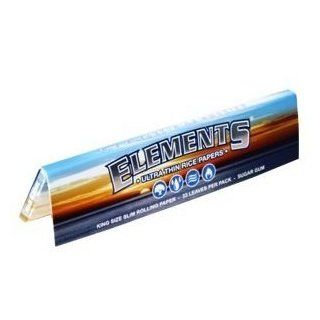 Elements King Size Slim Rice Rolling Papers   10 Pack  Other Products  