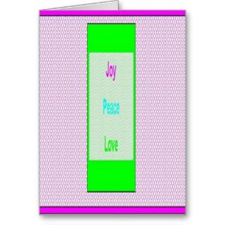 Joy Peace Love Hip Trendy Holiday Greeting Card
