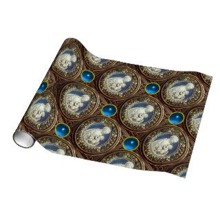 VIRGIN WITH CHILD ,Blue Sapphire Gemstones Wrapping Paper