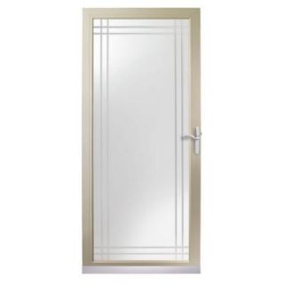 Andersen 3000 Series 36 in. Sandtone Full View Etched Glass Storm Door with Nickel Hardware HD3VGN 36SA