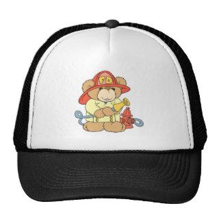 Cute Fireman Firefighter Bear Trucker Hat
