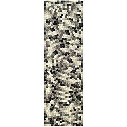 Handmade Soho Mosaic Black New Zealand Wool Runner (2'6 x 12') Safavieh Runner Rugs