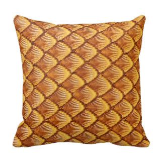 Goldenrod Scaled Leather Look Pillows