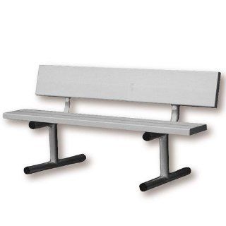 Aluminum Courtside Bench with Galvanized Steel Supports (Aluminum)  Sports Bleachers  Patio, Lawn & Garden