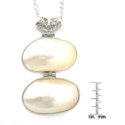 Pearlz Ocean Silvertone Copper White Shell Fashion Pendant Pearlz Ocean Gemstone Necklaces