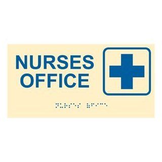 ADA Nurses Office Braille Sign RSME 483 SYM BLUonIvory Wayfinding  Business And Store Signs 