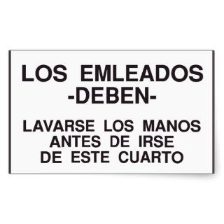 Employees Must Wash Their Hands in Spanish Sticker