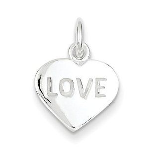 925 Sterling Silver Love Heart Charm 17mmx13mm Jewelry