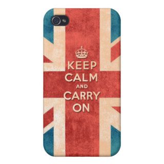 Keep Calm and Carry On Vintage Union Jack Flag iPhone 4/4S Case