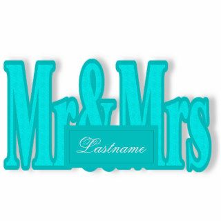 Mr&Mrs Personlized Tall Turquoise Sculpture Photo Sculptures