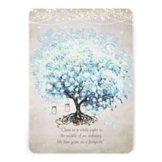 Love gives us Fairy Tale Heart Leaf Tree Wedding Cards