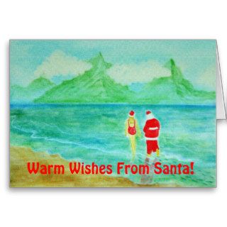Warm Wishes Santa Greeting Card