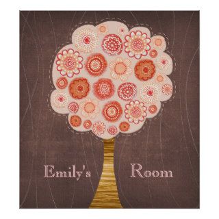 Orange Blossom Tree Baby Girl Room Wall Poster