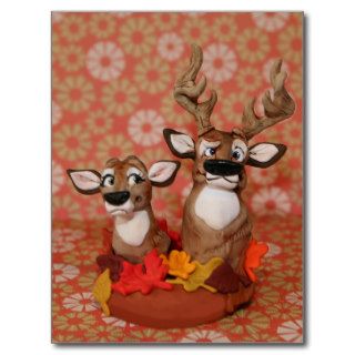 Buck and Doe Cake Topper   Fall Postcards