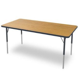 30" x 60" Rectangular Adjustable Activity Table Leg Height 16 24", Top Color Oak  Utility Tables 