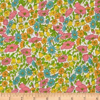Liberty Of London Tana Lawn Poppy and Daisy Ivory/Multi Fabric