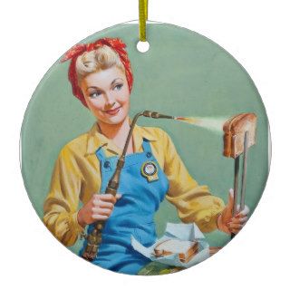 Rosie the Riveter Makes Toasted Cheese Christmas Ornament