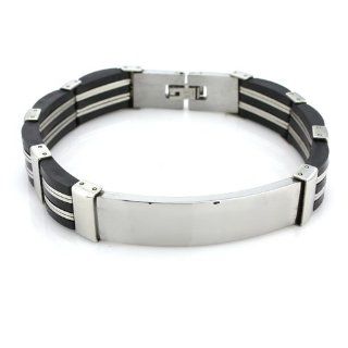 8 1/2 Inch Stylish Stainless Steel Men's I.d. Bracelet  Other Products  