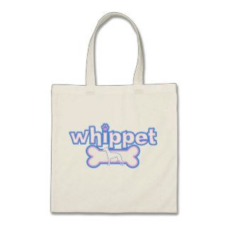 Pink & Blue Whippet Tote Bag