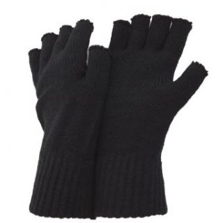 FLOSO Mens Winter Fingerless Gloves (One Size) (Black) at  Mens Clothing store