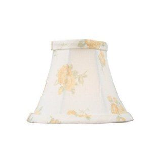 Livex S324 Chandelier Shade White with Peach Floral Print Silk Bell Clip Shade   Light Fixture Replacement Shades  