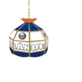Trademark Global NHL New York Islanders 16 in. Hanging Tiffany Style Billiard Lamp NHL1600 NYI