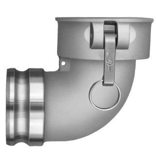 PT Coupling CAL Series Aluminum Cam and Groove Hose Fitting, 90 Degree Elbow, Stainless Steel 300 (HBS) Cam Arms, 3" Coupler x Adapter Camlock Hose Fittings