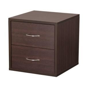 Foremost 15 in. Espresso 2 Drawer Cube 327409