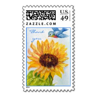Bluebird of Happiness Sunflower   Thank you stamps
