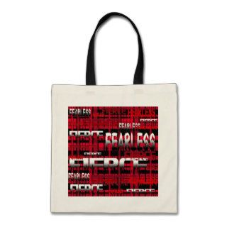 7.Red and Black Plaid Fearless Fierce Canvas Bags