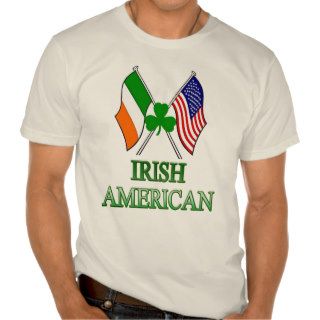 Irish American, Shamrock on Flags St Patrick's Day Tee Shirt