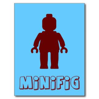 Minifig [Dark Red] by Customize My Minifig Postcards