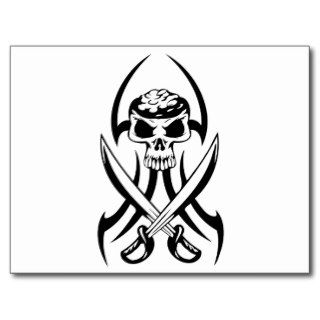 Pirate Cross Swords Skull Pirates Theme B Day Postcard