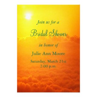 Sunrise Above The Clouds Bridal Shower Custom Announcements