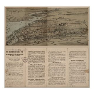 1901 Buffalo, NY Birds Eye View Panoramic Map Posters