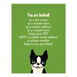 Boston Terrier   Cute Dog with Custom Text Custom Invitation