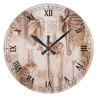 Anatomy Drawings Human Skeletons Leonardo da Vinci Wall Clocks