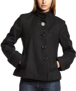 1 Madison Juniors Cuffed Sleeve Short Wool, Black, Large Outerwear