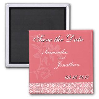 Save the Date Black and White Damask Magnet